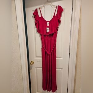 NWT Forever 21+ red romper with side pockets, size 1X